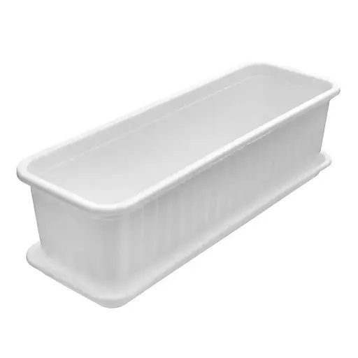 Балконний ящик для вирощування розсади, декоративних і кімнатних рослин 49х16.5х14.5 см Білий 88087 - фото 1