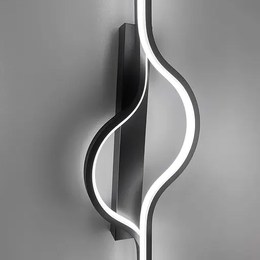 Настінний чорний бра у хвилеподібному корпусі 100 см Арт. WM33/1000 Line F - фото 3