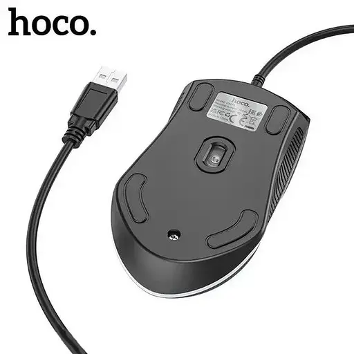 Комп'ютерна миша Hoco GM19 провідна оптична USB RGB підсвічування чорна - фото 2
