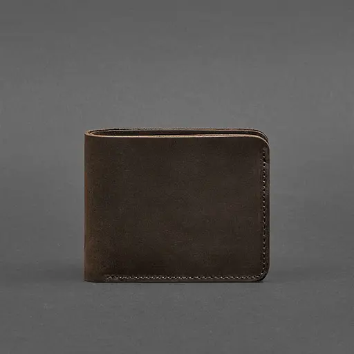 Чоловіче шкіряне портмоне 4.1 (4 кишені) темно-коричневе - фото 6