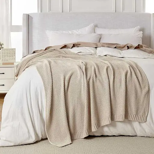 Плед - Покрывало Lovely Svi Вязаные 150 x 200 см - Все Сезоны Бежевый (111025) - фото 3