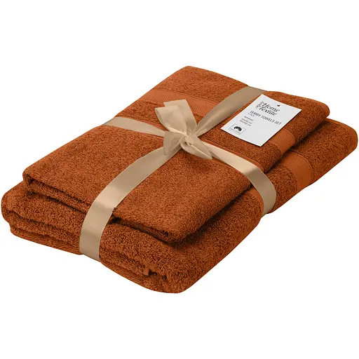 Набор полотенец махровых Ardesto Splendid 50х90 см 70х140 см 2 шт. 100% хлопок терракотовый (ART2359TE)  - фото 1