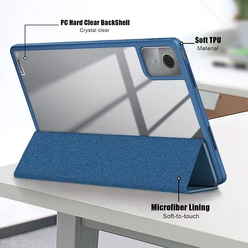 Чехол TPUCristal Pen holder Lenovo Tab M11 Xiaoxin Pad 2024 11 Синий - фото 3