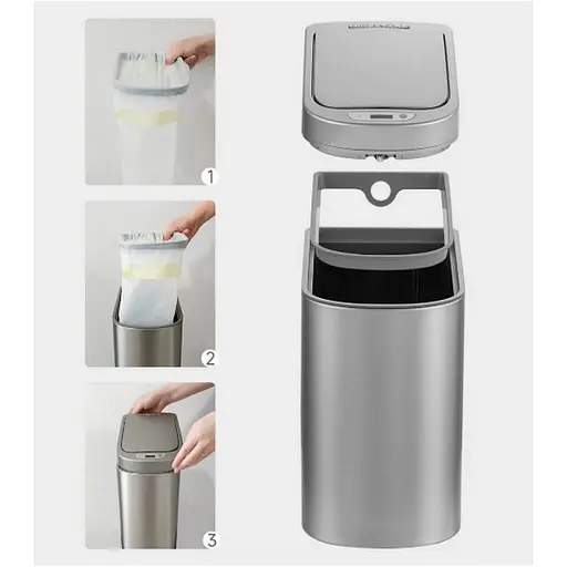 Розумний кошик для сміття Ninestars DZT-7-2 Sensor Trash Can Space Silver [151954] - фото 5