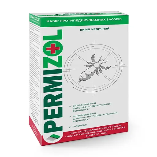 Набір протипедикульозних засобів Пермізол Permizzol аерозоль і шампунь - фото 2