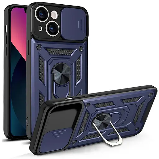 Чехол Ummi Camshield Serge Ring для Apple iPhone 13, 6.1 Синий