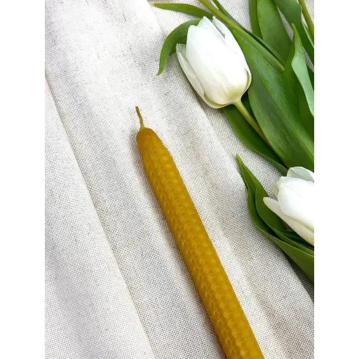 Пасхальная свеча из вощины из натурального пчелиного воска 42х2,5 см - фото 2