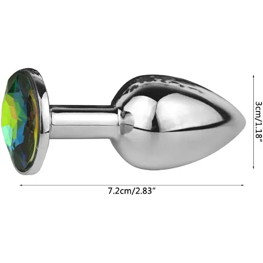 Анальна пробка SKN-MS60 з кристалом Веселка (розмір S) - фото 2