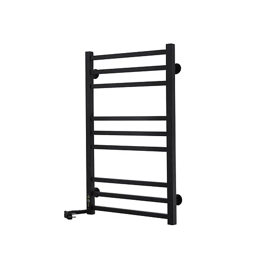 Полотенцесушитель электрический Kroner Велди ДВ01EL 800x500/9 ЕL CV025540, Черный матовый, Левое - фото 1