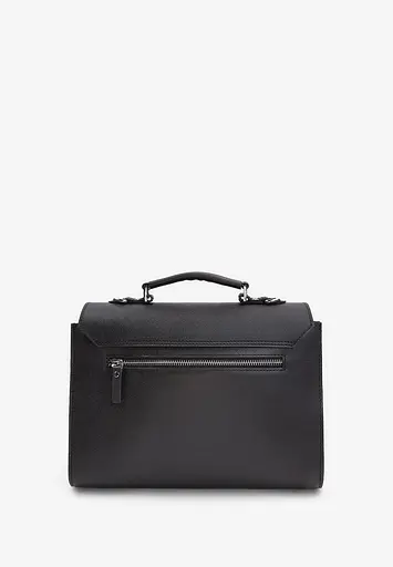 Жіноча шкіряна сумка Classic чорна Саф'яно - фото 8