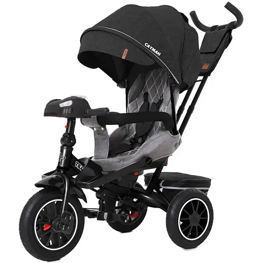 Велосипед трехколесный Tilly CAYMAN с пультом и усиленной рамой T-381/7 Темно-серый лен /1/ - фото 1