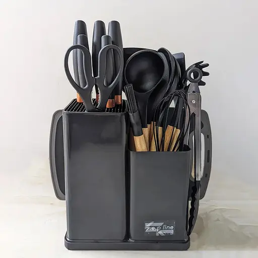 Набір кухонного приладдя Zepline ZP0102 силіконовий 19 предметів Чорний - фото 8