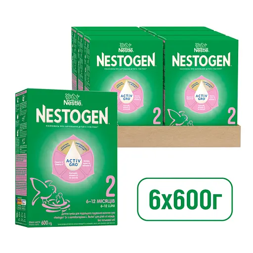 Уцінка. Cуміш молочна суха Nestogen 2 з лактобактеріями L. Reuteri для дітей з 6 місяців 600 г - фото 7