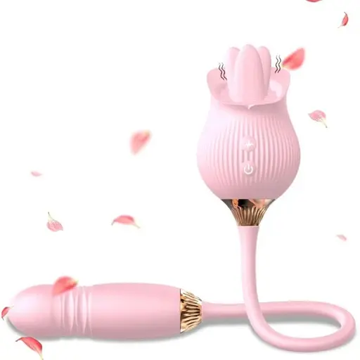 Вибратор I’MCUM Pulse Rose 3D со стимуляцией клитора, 10 режимов лизания, вращения, имитация толчков (7970379617738) - фото 2