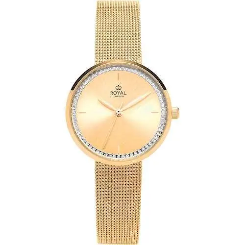 Жіночий водонепроникний наручний годинник Royal London 21382-02 кварцовий з фіанітами