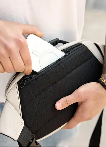 Сумка через плечо бананка Sambag Flex серая 30×17×10 см (85351030m) - фото 5