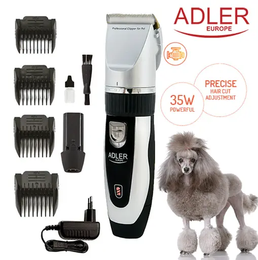Машинка для стрижки животных 4 насадки Adler AD 2823 - фото 8