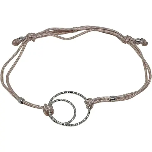 Браслет з текстилю Qvaliz з срібними вставками. 90501130РОЗ