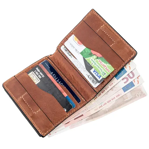 Кожаный портмоне Grande Pelle 10х9.5х1.5 см acs0015763 - фото 4