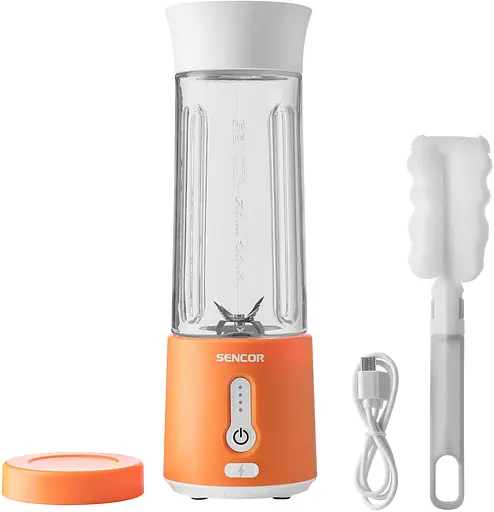 Блендер Sencor портативний для смузі 150Вт чаша-500мл USB-C біло-помаранчевий - фото 6