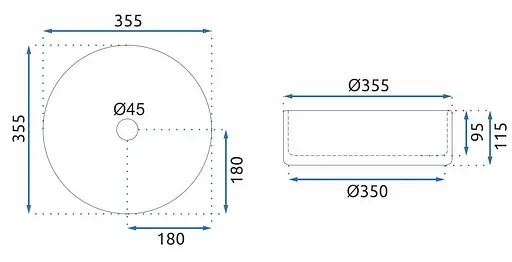Умывальник Rea Cristal 35 light grey накладной REA-U9615, Прозрачный - фото 6