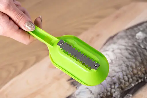 Рибочистка пластикова з контейнером 20 см, Kitchette Червоний 87517 - фото 3