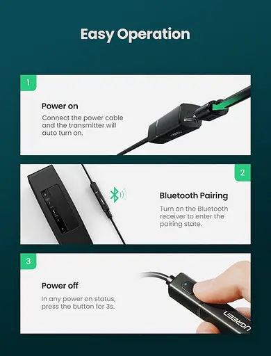 Адаптер передатчик UGREEN Bluetooth 5.0 Transmitter Audio Adapter (50213) - фото 9