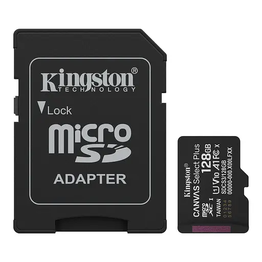 Kingston Карта пам'яті Kingston microSD 128GB C10 UHS-I A1 V10 R150MB/s + SD - фото 1