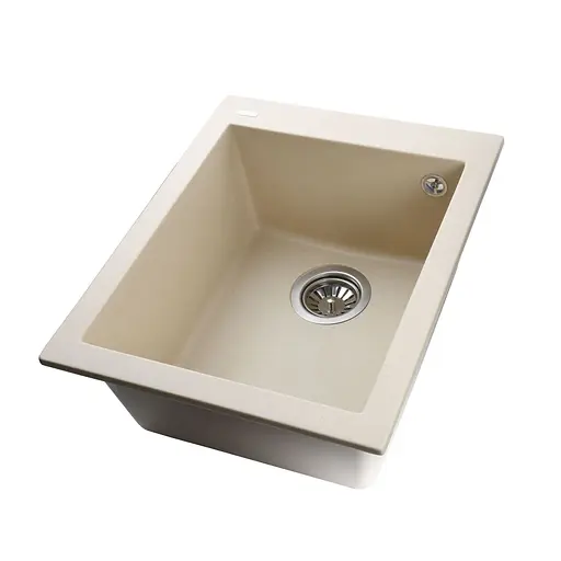 Гранитная мойка Globus Lux Lama слоновая кость 410x500 мм, Бежевый - фото 2