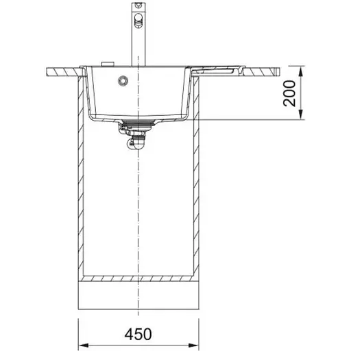 Кухонна мийка Franke Centro, фраграніт, прямокутник, з крилом, 620х500х200мм, чаша - 1, врізна, CNG 611-62 TL, чорний матовий - фото 4