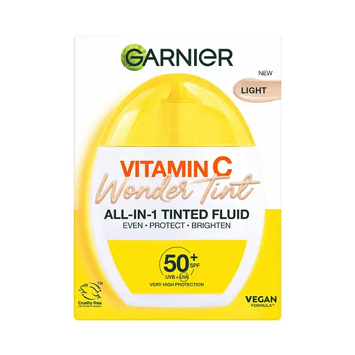 Тональный флюид Garnier Vitamin C Wonder Tint SPF50 Light с витамином С для лица с фактором защиты SPF50, оттенок светлый 40 мл - фото 3