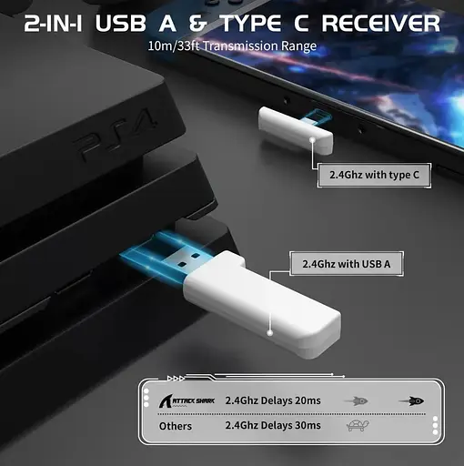 Навушники бездротові ігрові ATTACK SHARK L80 l 80 white - фото 4