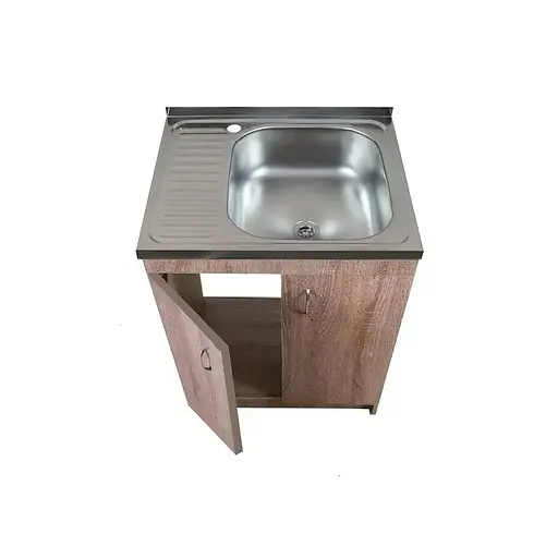 Тумба для кухні з накладною мийкою ЛДСП 60х50х83 см Дуб Трюфель ( 52867-01111) - фото 4