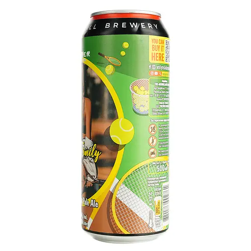 Пиво Forever Tennis Family Restart Hazy Pale Ale світле нефільтроване 5.5% 0.5 з/б - фото 9