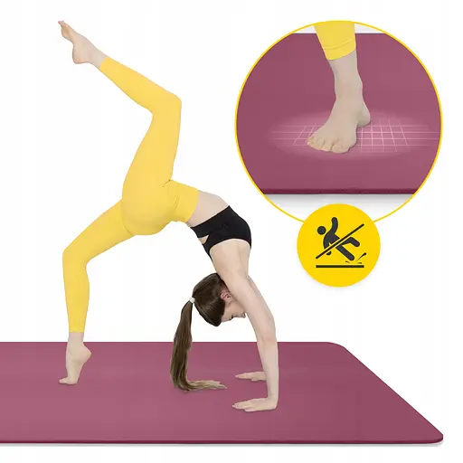 Коврик (мат) спортивный 4FIZJO NBR 190 x 100 x 1.5 см для йоги и фитнеса Burgundy (P-5905973407144) - фото 4