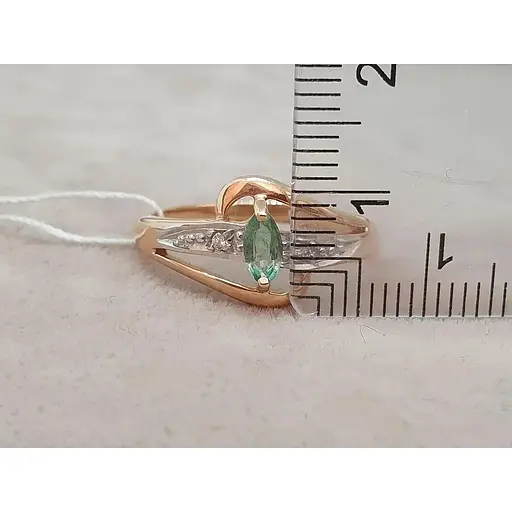 Золотое кольцо с бриллиантами и изумрудом. RE15904K 17 - фото 5