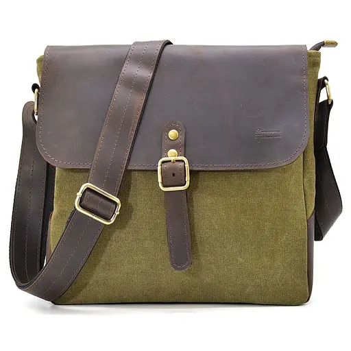 Чоловіча шкіряна сумка через плече TARWA 30х32х7.5 см sum0025763 - фото 1