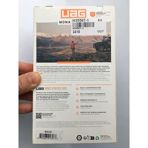 Оригинальный противоударный чехол UAG Monarch для Iphone 16 Pro Max (6.9") Carbon Fiber 114457114242 - фото 11