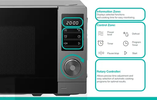 Мікрохвільова піч Gorenje 20л 700Вт дисплей нерж - фото 3