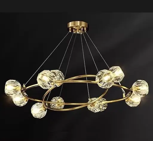 Люстра светодиодная потолочная 8816 (Золотистый) 10+5 плафонов - фото 3