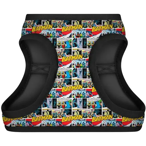 Шлейка для собак Waudog Clothes мягкая с QR паспортом, рисунок "Бэтмен комикс", S1 - фото 2