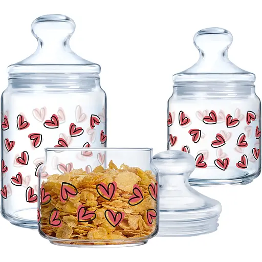 Банка Luminarc Club love blush набор 0.5 л, 0.75 л, 1 л (X2218)