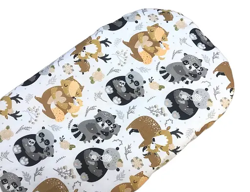 Простынь хлопковая Moontime в коляску "Зверята с детками" - фото 1