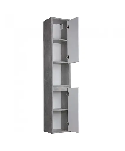 Пенал Мойдодир Oslo П-33-А Loft бетон з білим матом підвісний, Сірий - фото 6