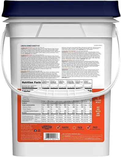 Сублимированные обеды и ужины 113 порций с длительным сроком хранения 25 лет Augason farms (101229) - фото 3