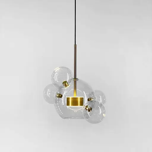 Підвіс-молекула в латунному корпусі Ø 20 см + 4 кульки | Арт. AA 397-200+4 AB+CL | Line F - фото 3