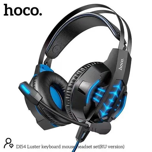 Набор Мышь + клавиатура + коврик + наушники HOCO DI54 Luster keyboard mouse headset set - фото 4