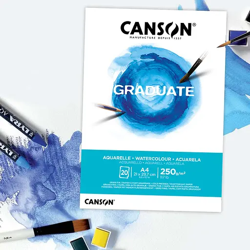 Склейка бумаги для акварели GRADUATE А4 (21х29,7см) 250г/м2 20л среднее зерно Canson - фото 5