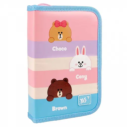 Пенал твердий YES одинарний із двома клапанами HP-04 Line Friends (5056574428387) - фото 1