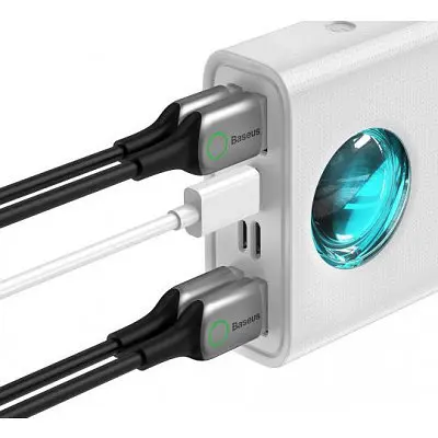 Зарядний пристрій Baseus Amblight Digital Display Quick Charge 65W 30000mAh (Білий) - фото 3